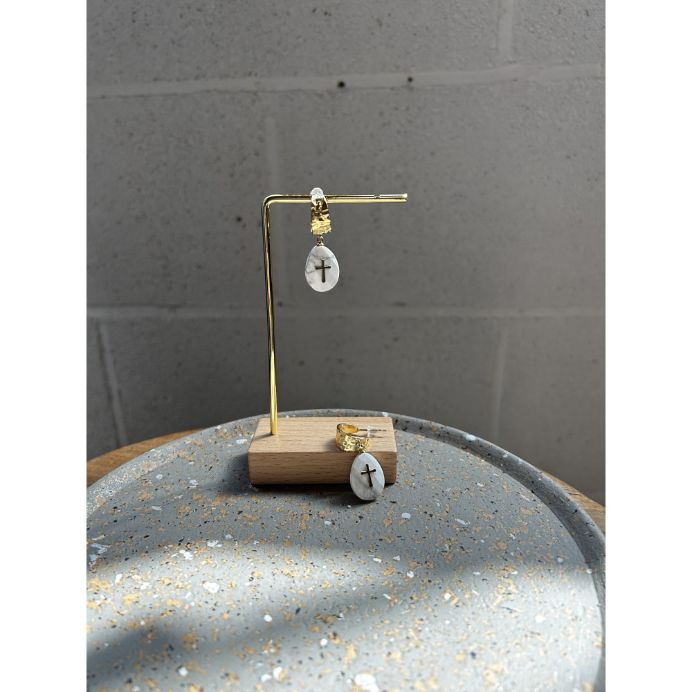 Boucles d'oreilles pendant Croix n°87