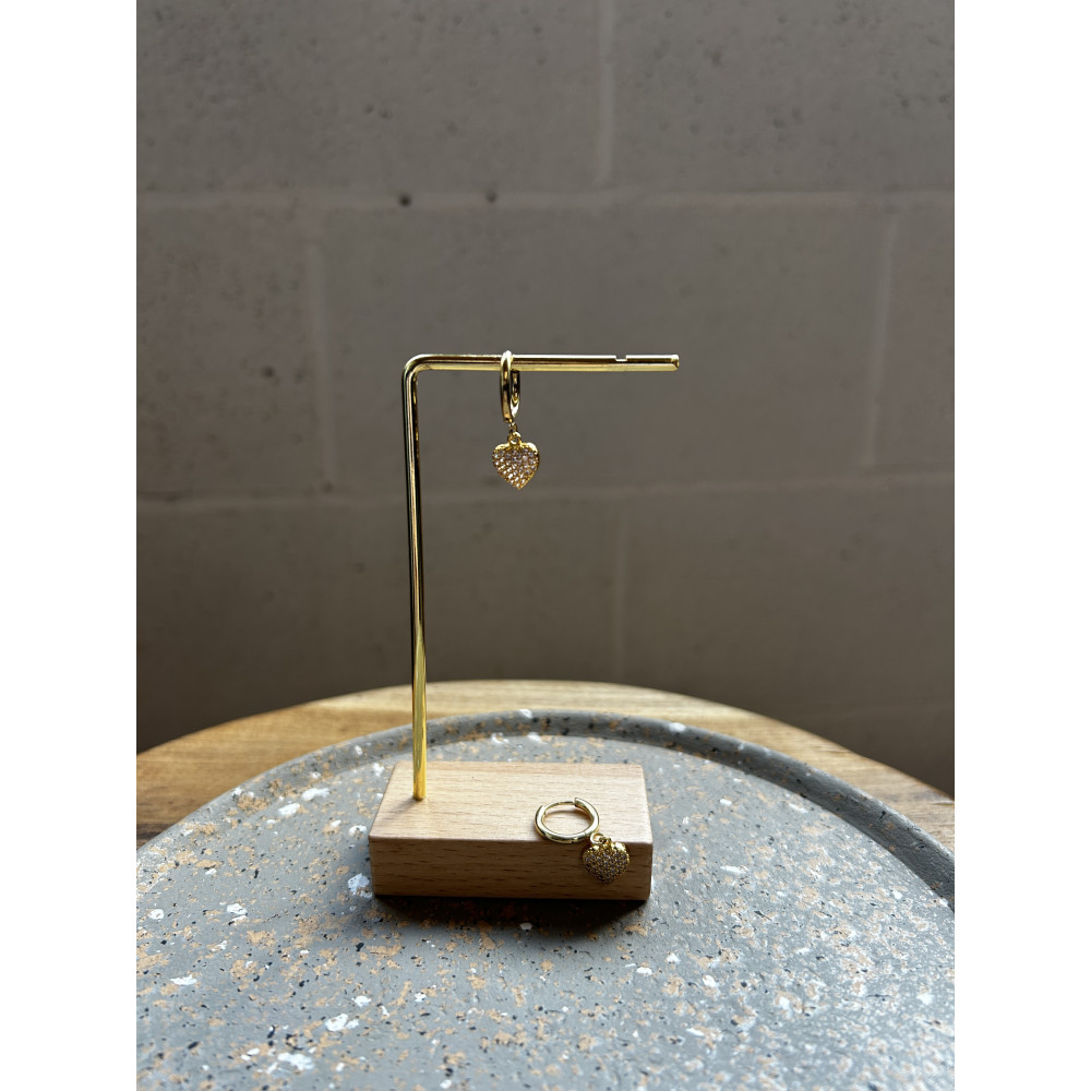 Boucles d'oreilles pendant coeur strass n°86