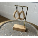 Boucles d'oreilles perles goutte argentée n°30