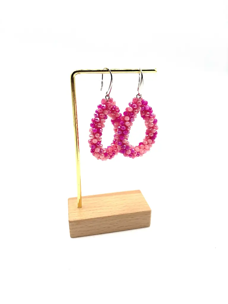 Boucles d'oreilles perles goutte argentée n°30