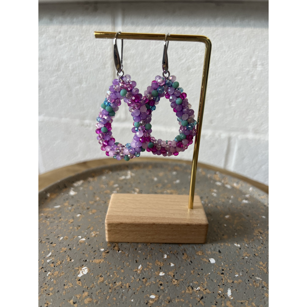 Boucles d'oreilles perles goutte argentée n°30