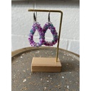 Boucles doreilles perles goutte argentee n30