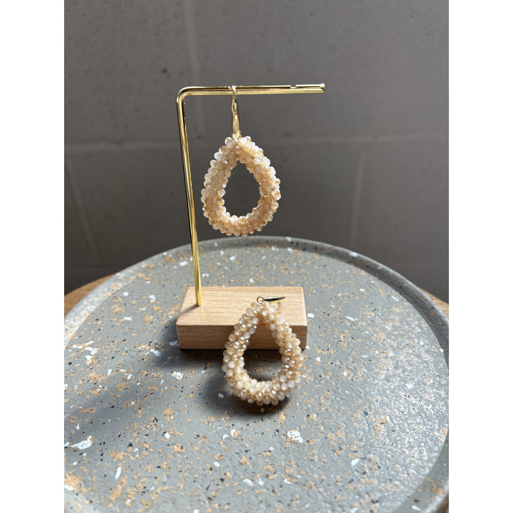 Boucles d'oreilles perles goutte dorée n°31