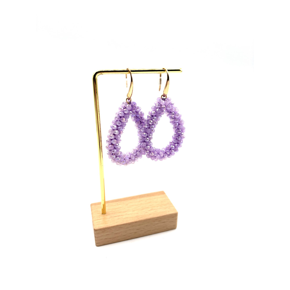 Boucles doreilles perles goutte doree n31