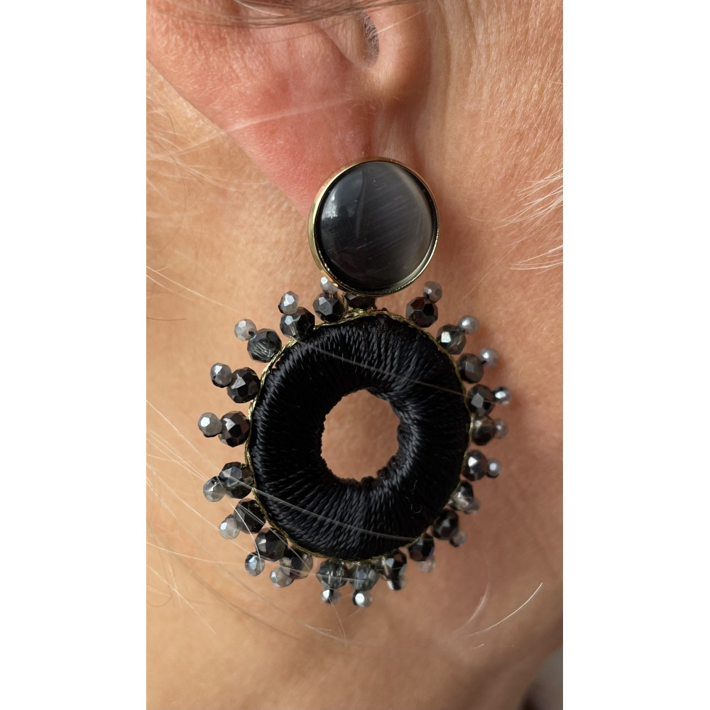 Boucles d'oreilles perles roue n°53
