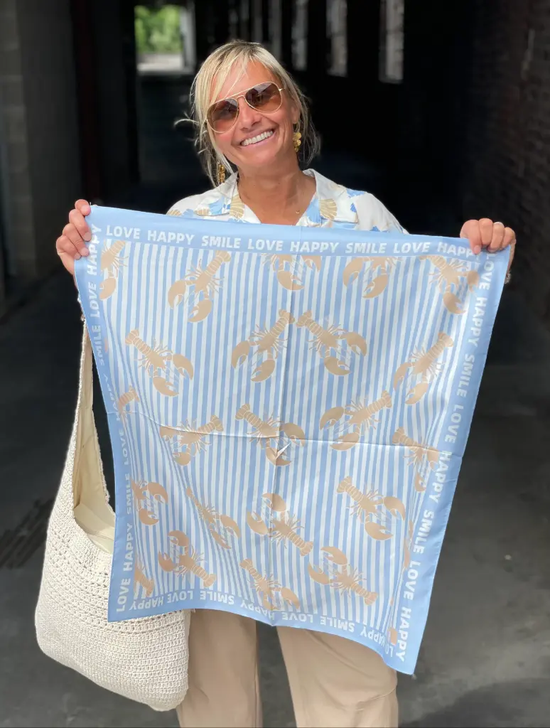 Foulard carré ligné Ecrevisses