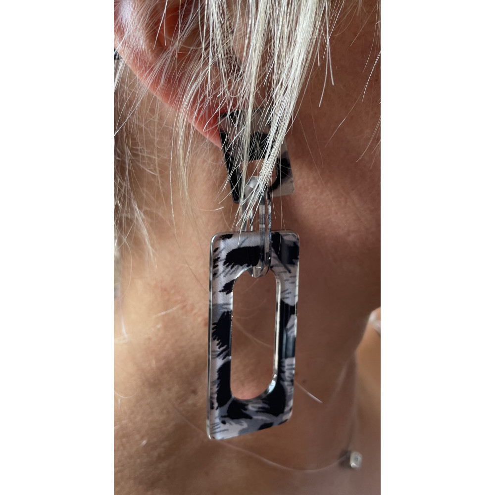 Boucles d'oreilles rectangle Animals n°70