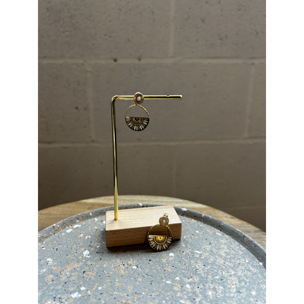 Boucles d'oreilles rond éventail n°90