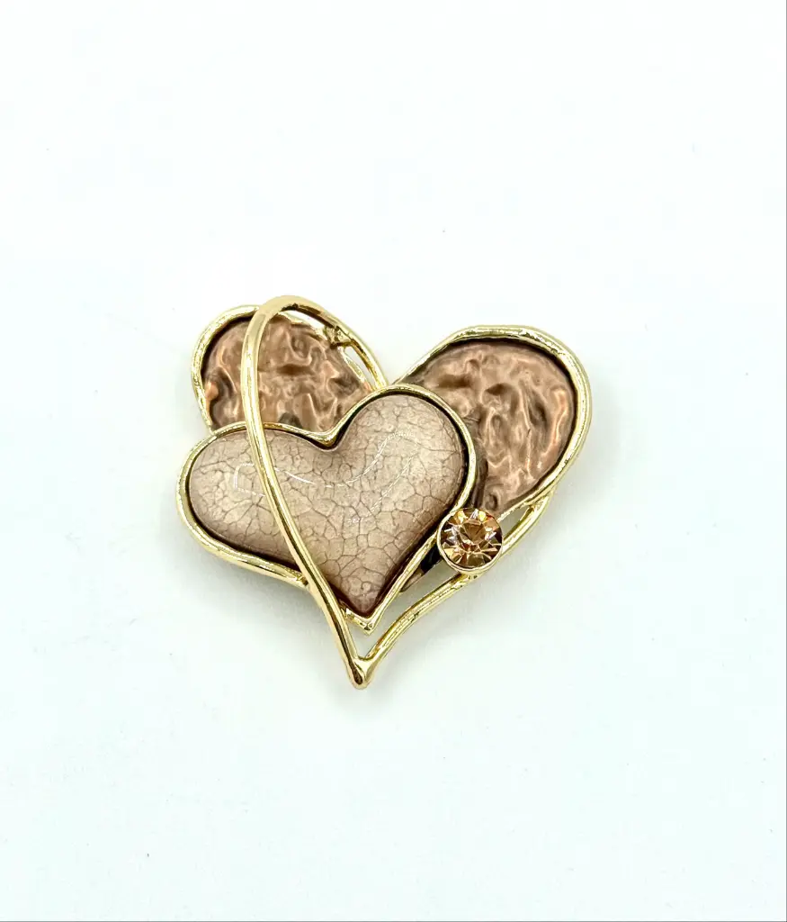 Broche aimant Double Coeur