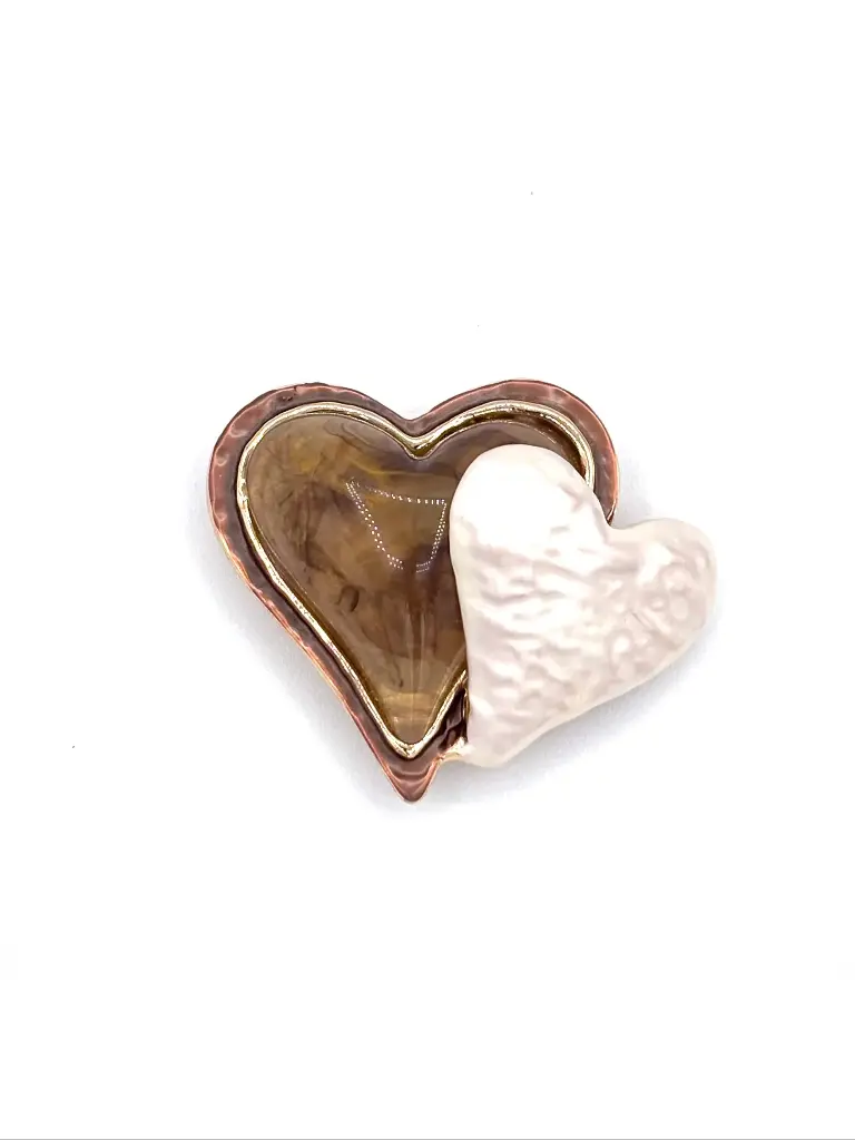 Broche aimant Coeurs superposés