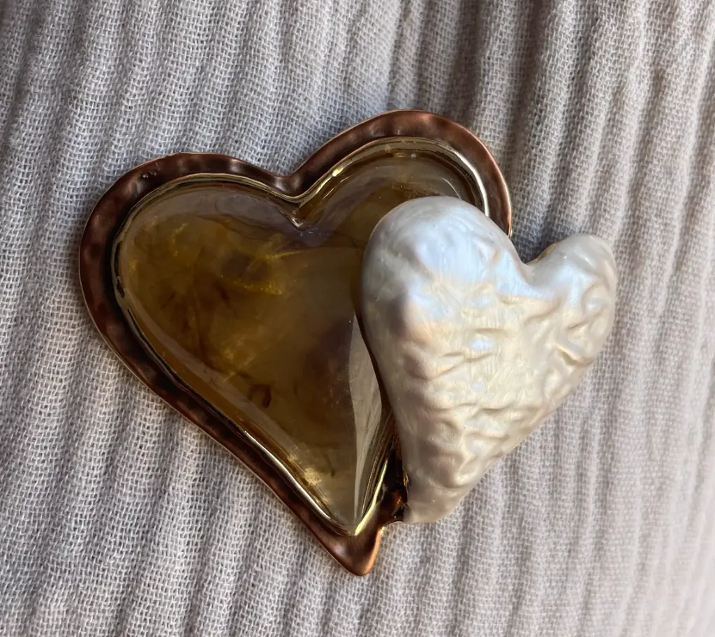 Broche aimant Coeurs superposés