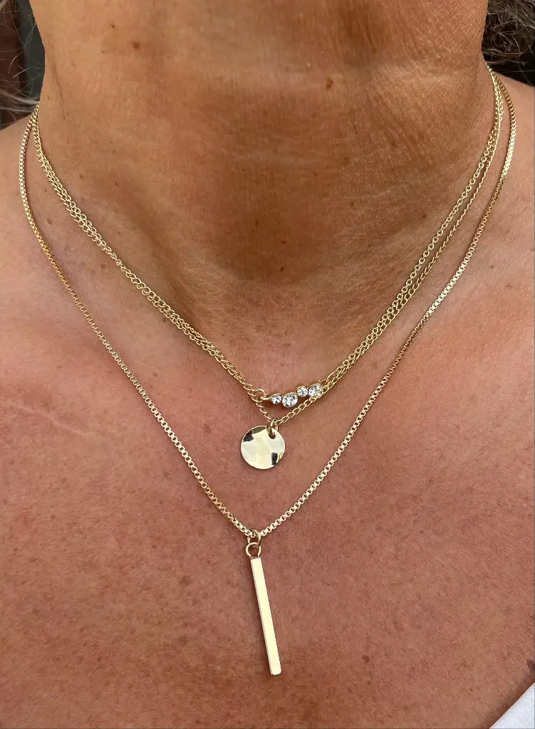 Collier 3 rangs strass