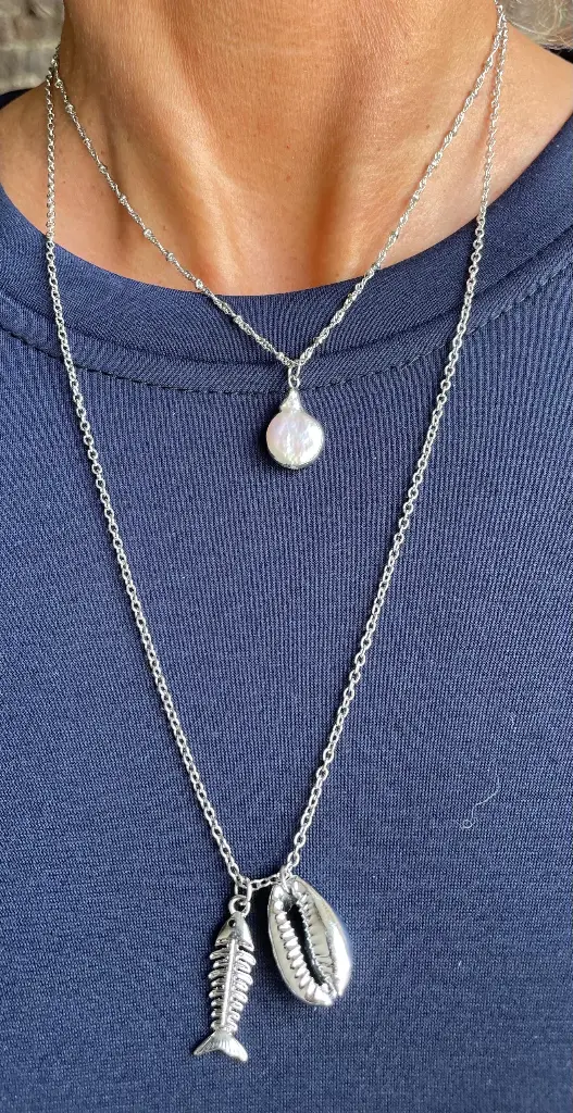 Collier double chaîne arête KJ200147