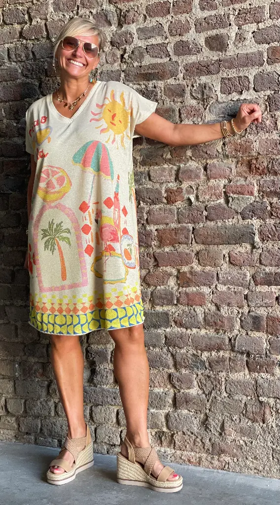 Robe Lurex courte Flamand Rose