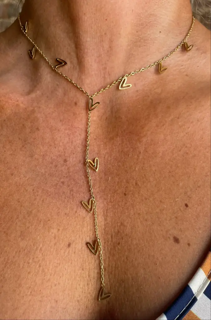 Collier chaîne pendant Coeurs stylisés XL1140