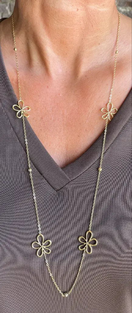 Collier chaîne double Flowers XL1151