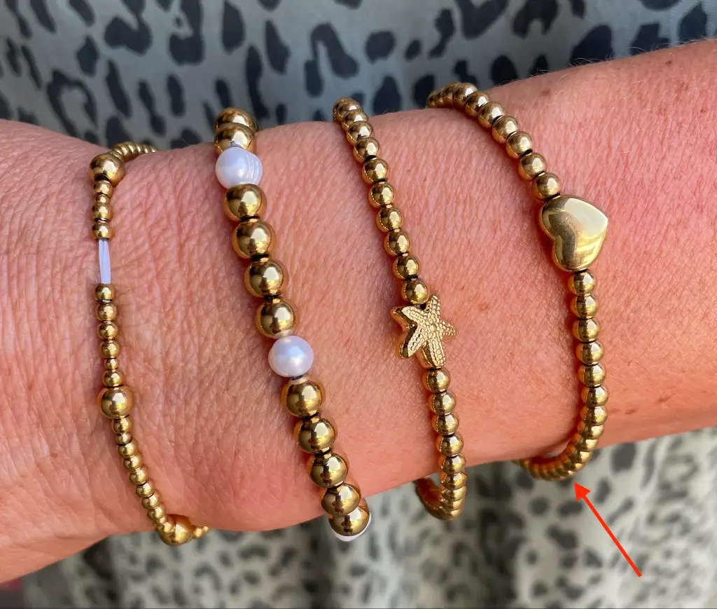 Bracelet Billes Coeur