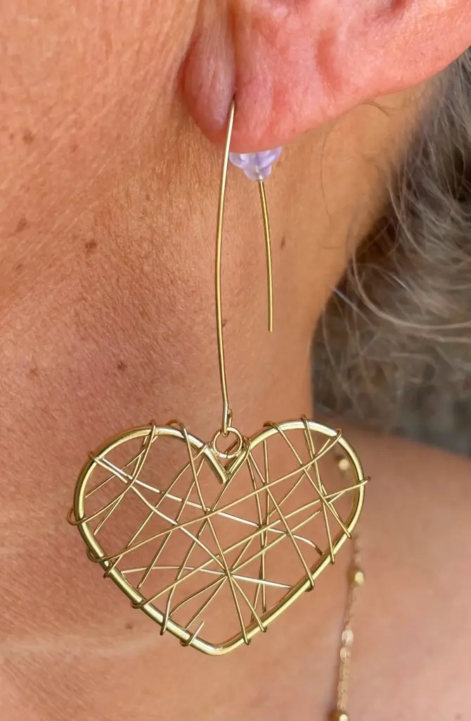 Boucles d'oreilles Coeur treillis n°275