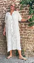 Longue robe chemise col mao