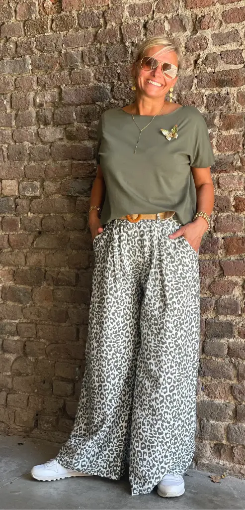 Pantalon léopard ceinture
