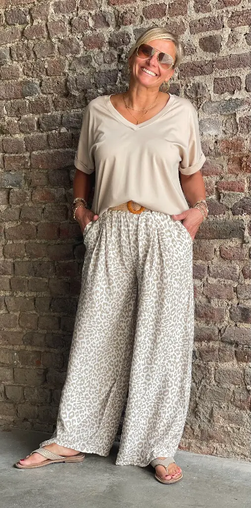 Pantalon léopard ceinture