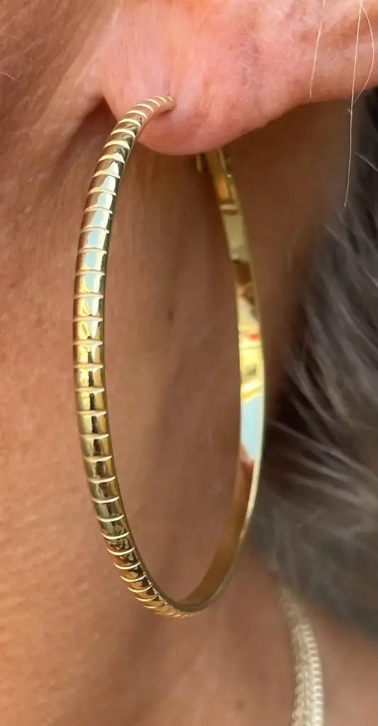 Boucles d'oreilles créoles rayée n°281