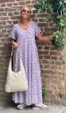 Robe longue manches courtes flowers 