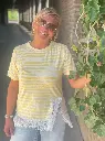 T-shirt marin dentelle