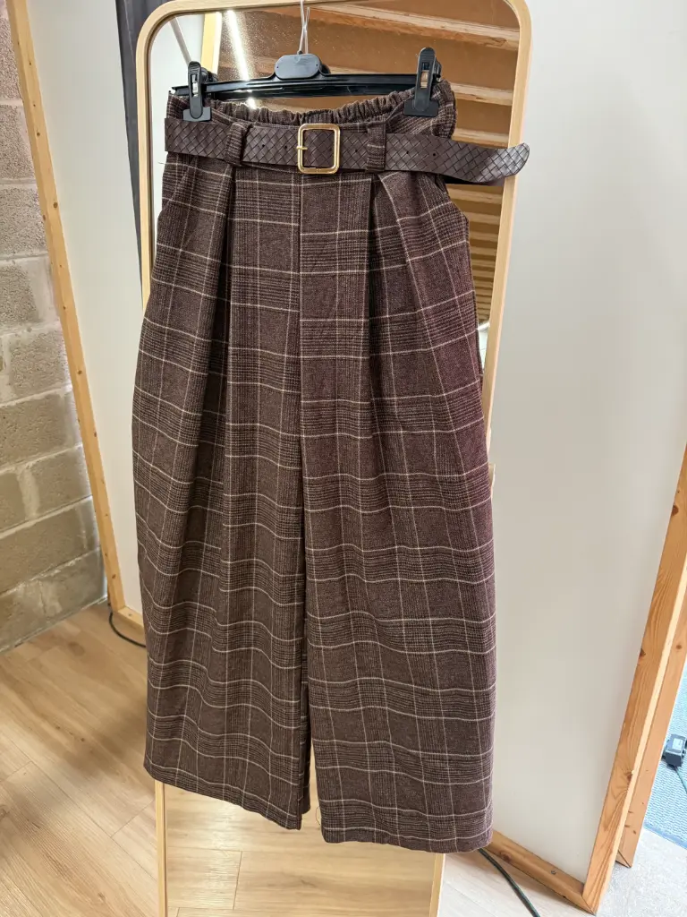 Pantalon large carreaux