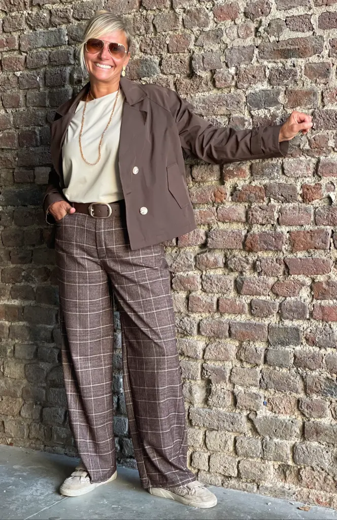 Pantalon droit carreaux