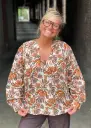 Blouse col mao Fleurs