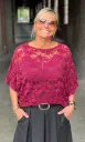 Blouse chauve-souris dentelle velours