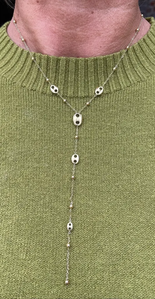 Collier chaîne pendant minis boutons K1024