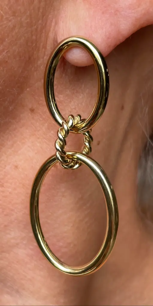 Boucles d'oreilles anneaux enlacés  