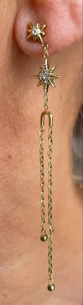 Boucles d'oreilles Soleil strass pendant n°294