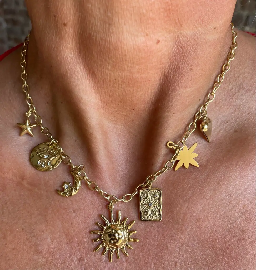 Collier chaîne breloques Tarot K1085