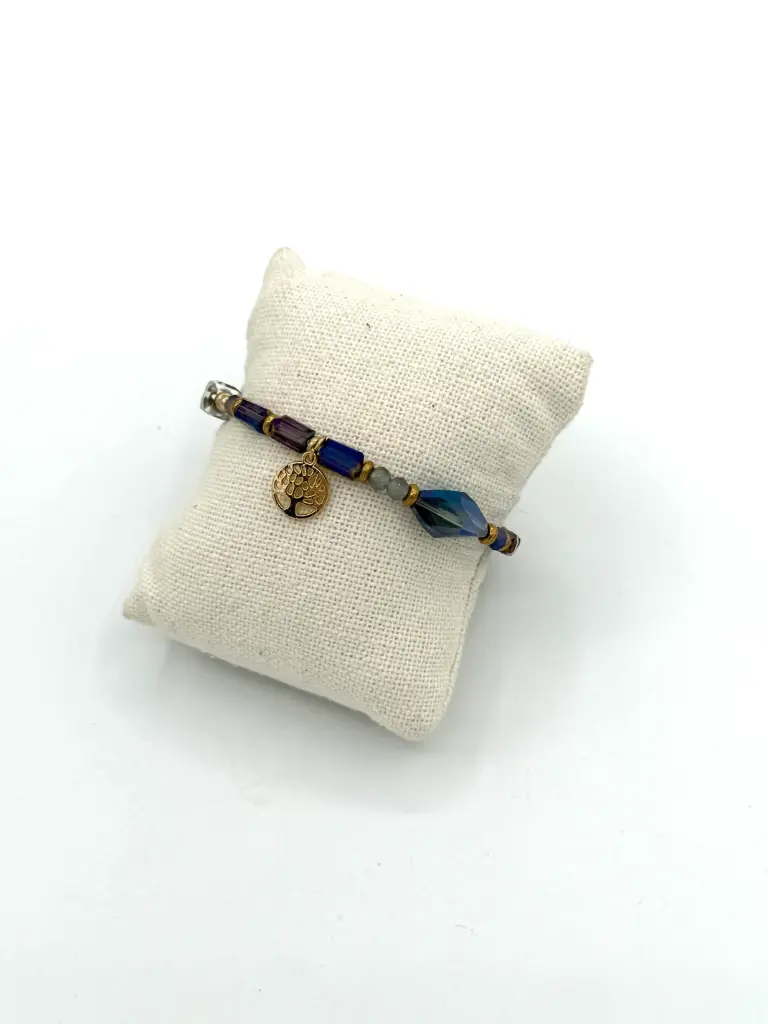 Bracelet différentes perles arbre de vie n°179 (bleu)