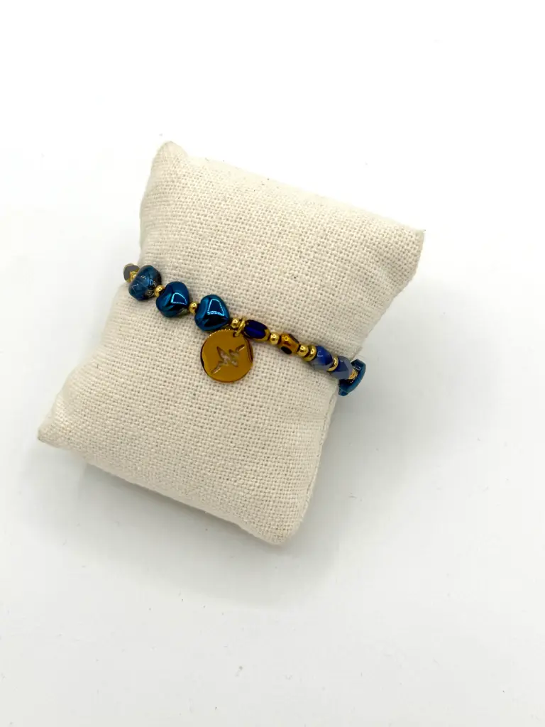 Bracelet pendentif battement de coeur n°180 (Bleu)