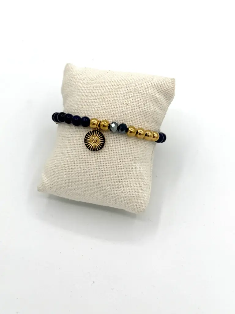 Bracelet pièce soleil n°181 (Bleu)