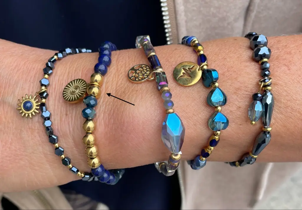 Bracelet pièce soleil n°181 (Bleu)