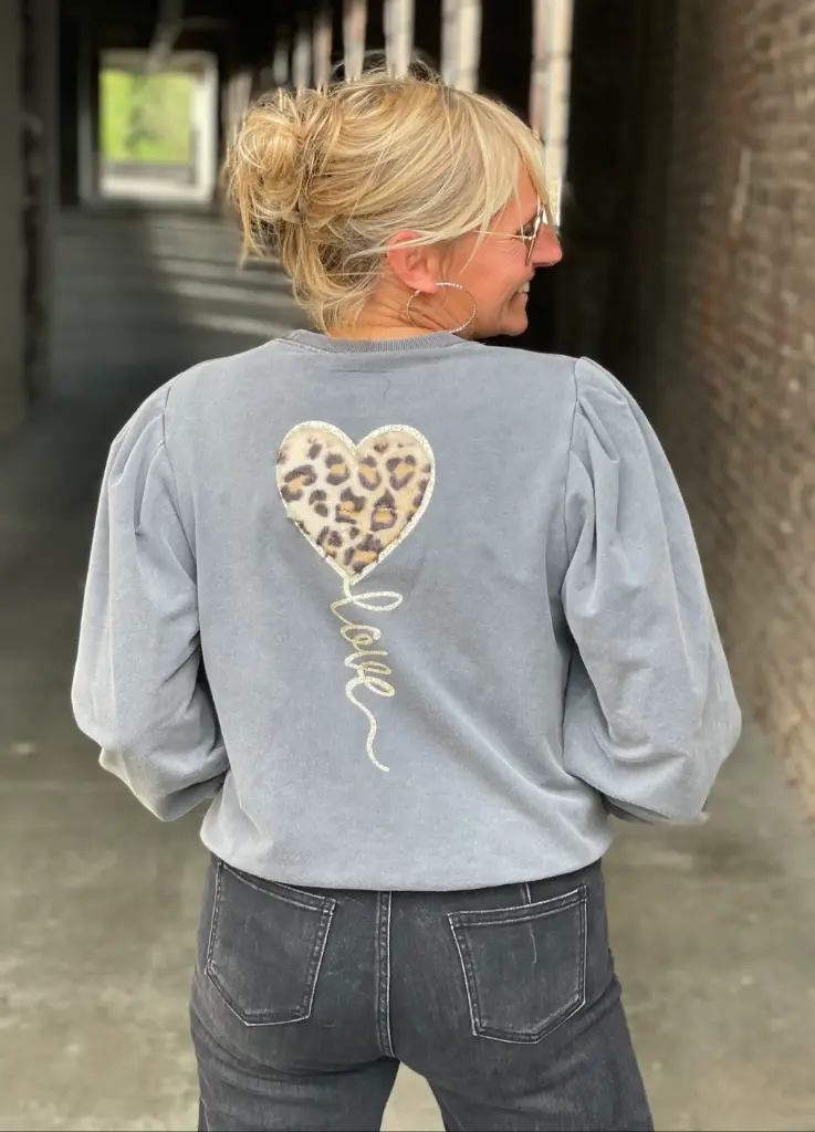 Sweat coeur fourrure Léo