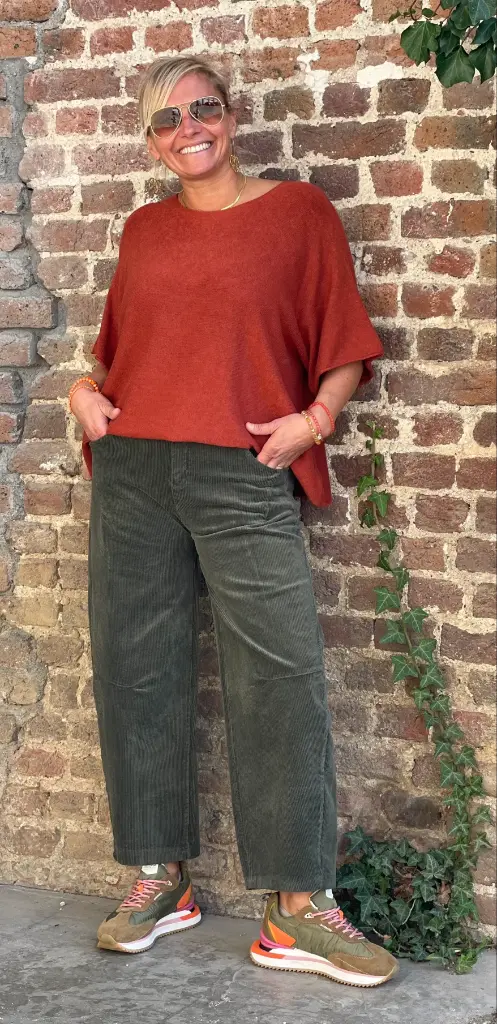 Pantalon Barrel velours côtelé