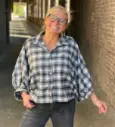 Chemisier carreaux Cathy chauve-souris