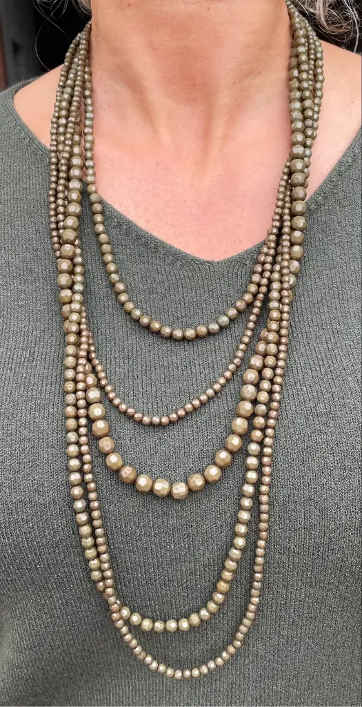 Collier 5 rangs fin perle strass