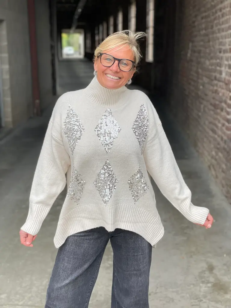 Pull Losanges Sequins