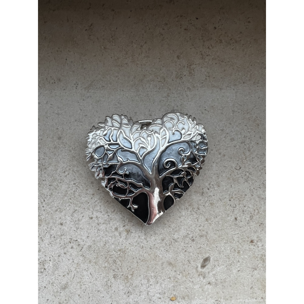 Broche aimant coeur arbre de vie