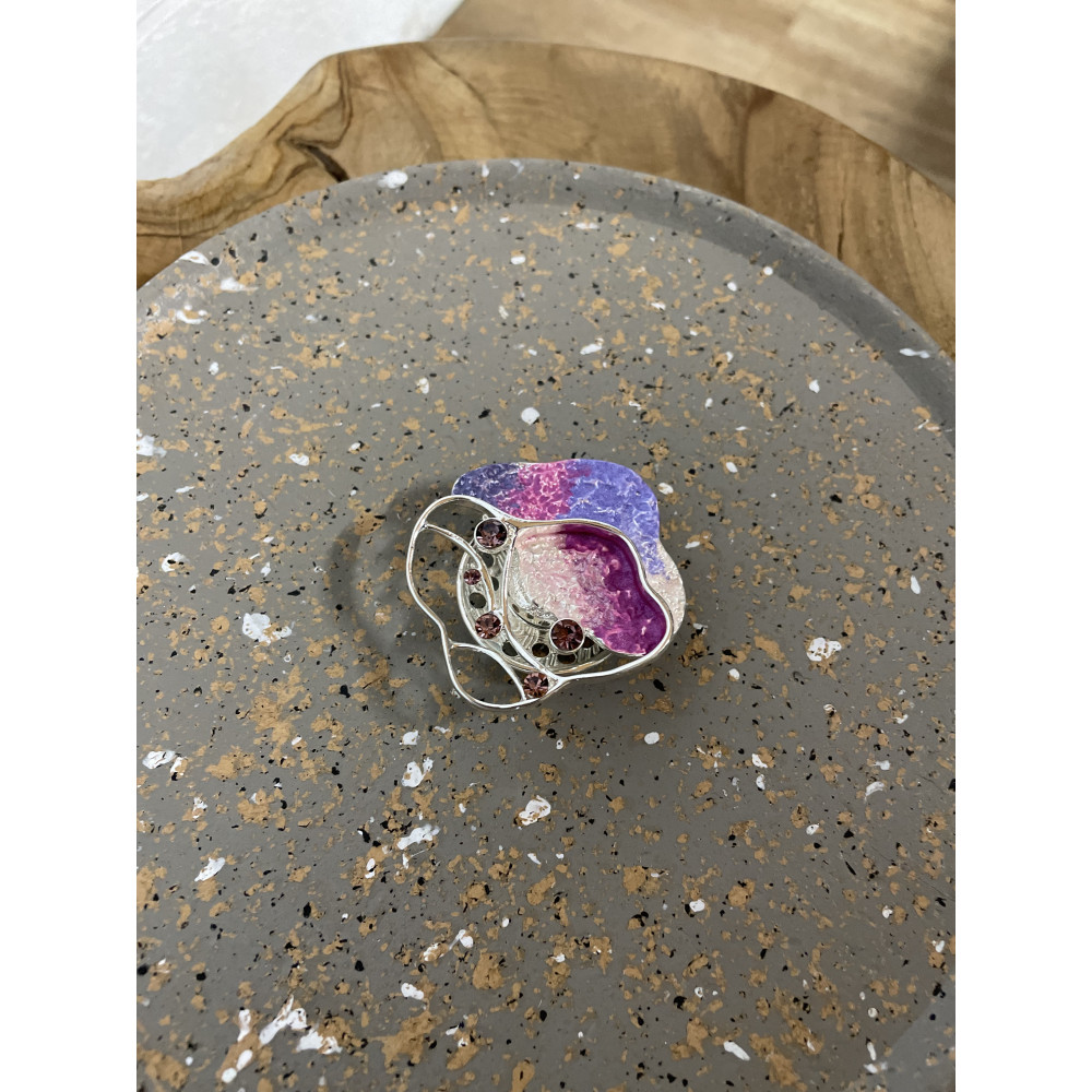 Broche aimant effet pierre strass