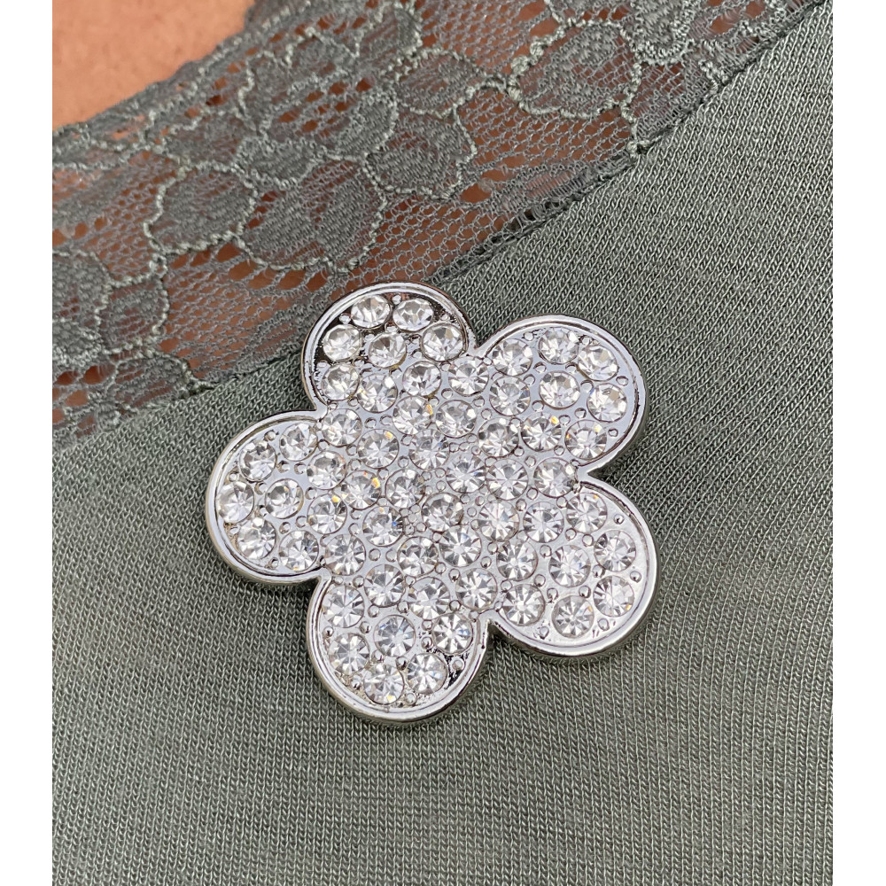 Broche aimant Flowers strass