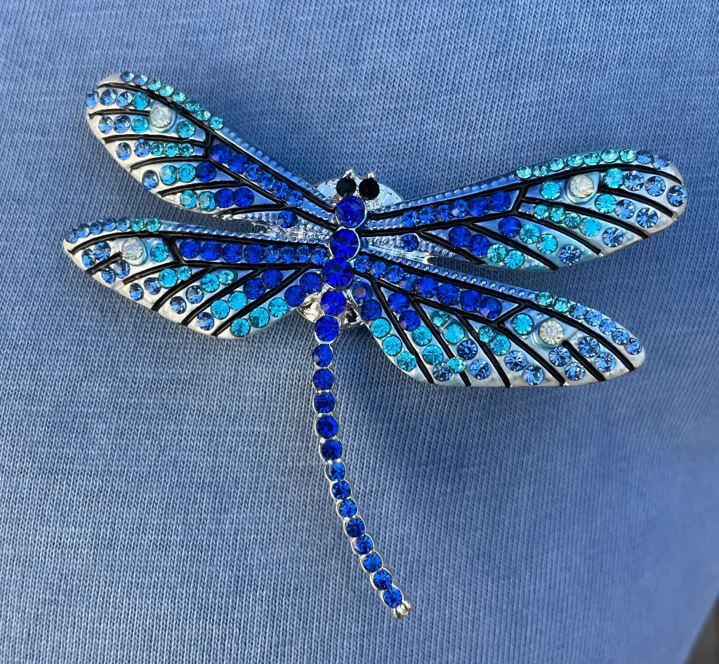 Broche aimant libellule strass