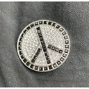 Broche aimant peace strass 1